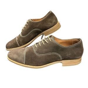 STUDIO INK Taupe Brown Suede Leather Lace Up Oxford Size 10.5